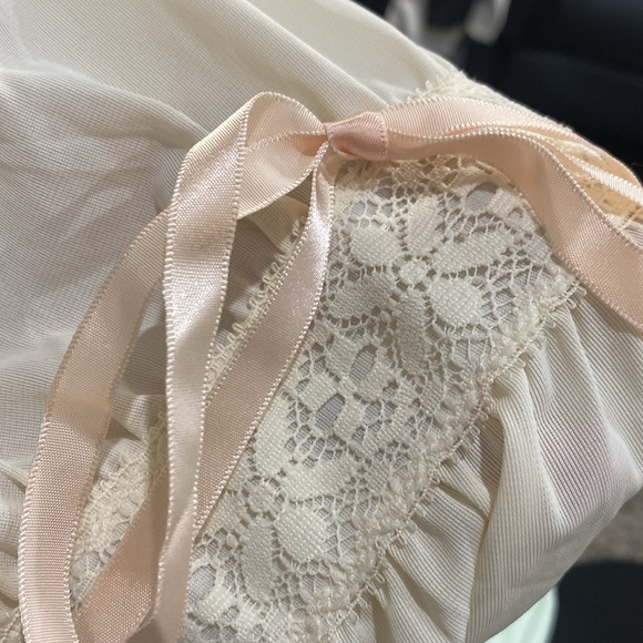 Vintage Gillies Jrs milkmaid three tied dress with lace trim maxi dress sz 5 - Picture 10 of 11